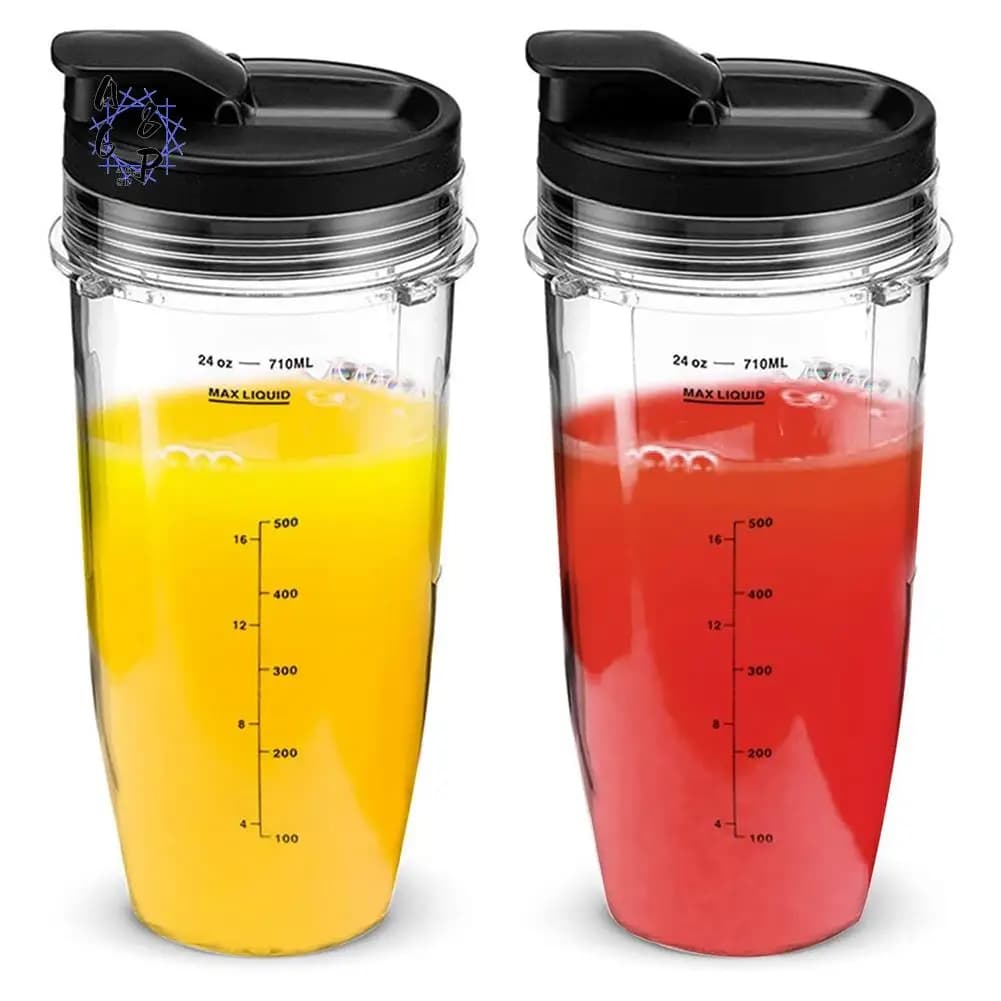 A68P-2 Confezione di tazze di ricambio per frullatore da 24 Oz con coperchio per accessori frullatore Nutri Ninja Auto IQ BL450 BL480 NN102