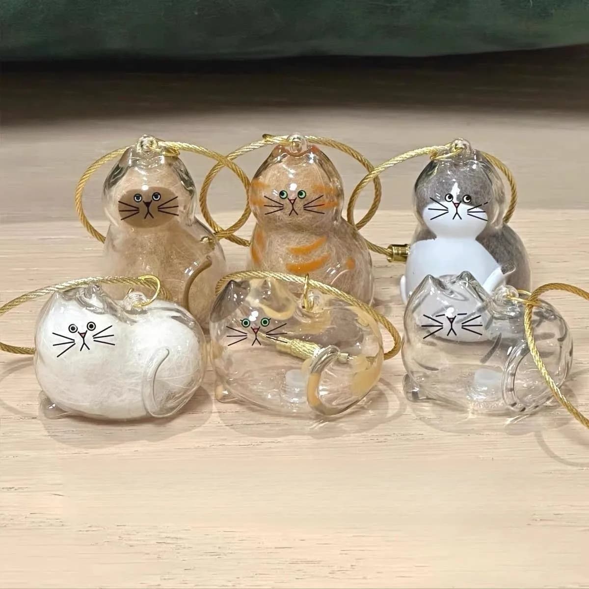 Portachiavi a forma di gatto con zenzero, ciondolo per zaino, scatola portaoggetti per peli di gatto siamese/calico, accessorio da viaggio souvenir per la toelettatura degli animali domestici