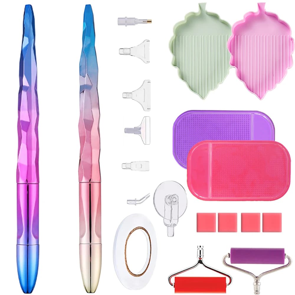 Penne per pittura con diamanti 5D Penne per punte di placcatura con kit di cera Caly Accessori per ricamo con diamanti Set di rulli per punto croce
