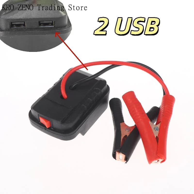 🔝1Pcs Emergency Start-up Lighting Car Battery Starting Booster For 21V Batteries Car Igniter Starter Adapter With/No Dual USB✨