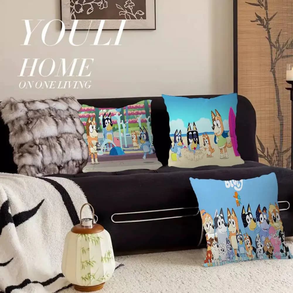 Cartoon B-Blueys Pillow Gift Home Office Decoration Bedroom Sofa Car Cushion Cover case 45x45