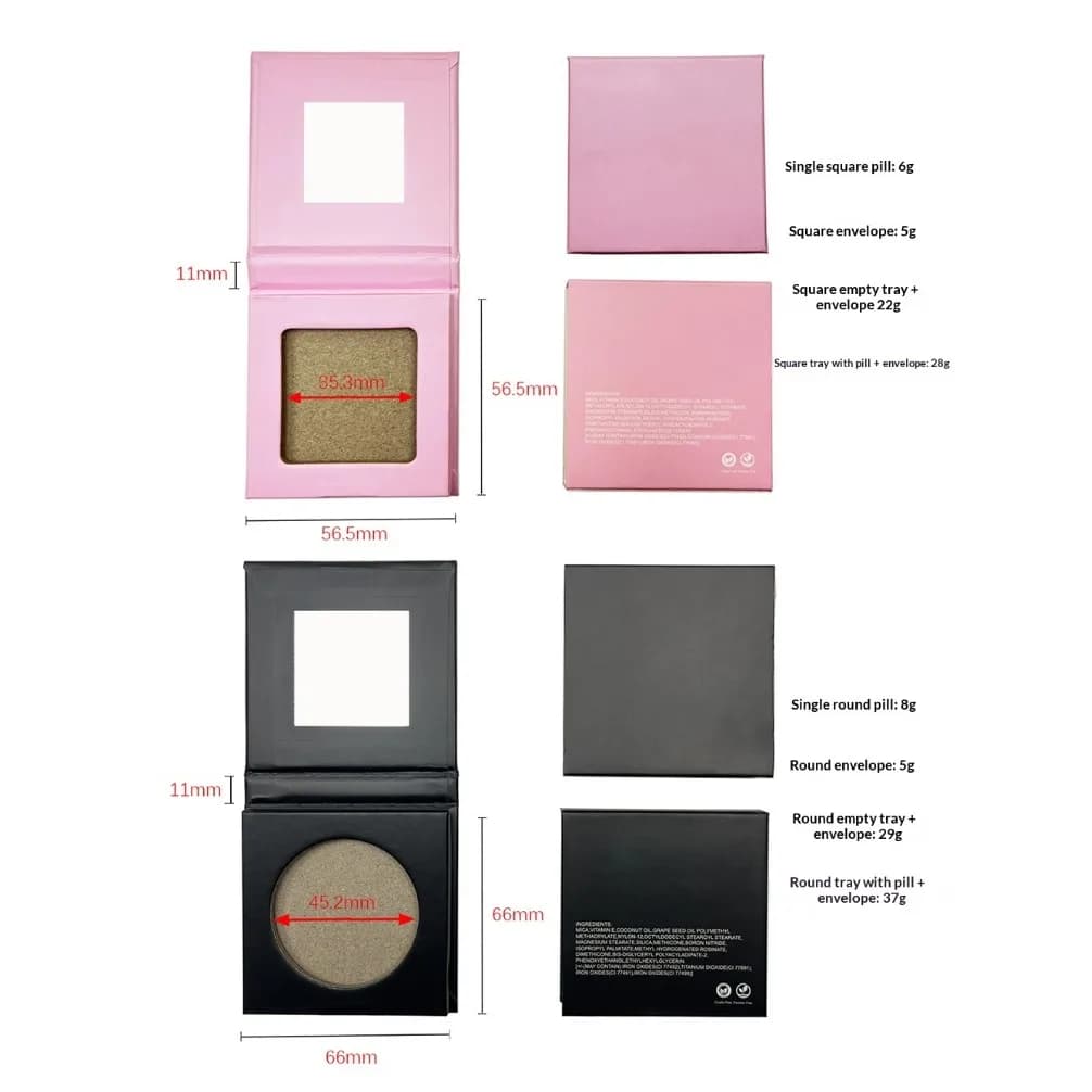 Palette Correttore Trucco Opacizzante e Controllo Olio in Polvere Compatta Nera Vegana Personalizzabile con Logo Private Label - Ingrosso