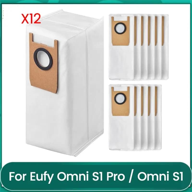 HOT-12 Pack di sacchetti per la polvere per Eufy Omni S1 Pro / Omni S1, accessori per aspirapolvere robot, sacchetti per la polvere di ricambio