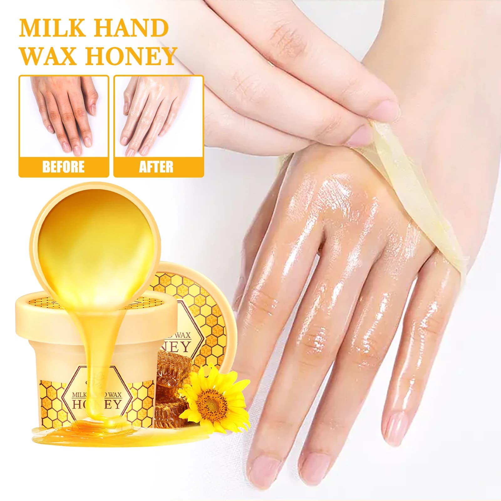 Miele Latte Cera per le mani Miele Idratante Nutriente Cera per le mani morbida e esfoliante Maschera per il viso Idratante Esfoliante Nutriente Pelle