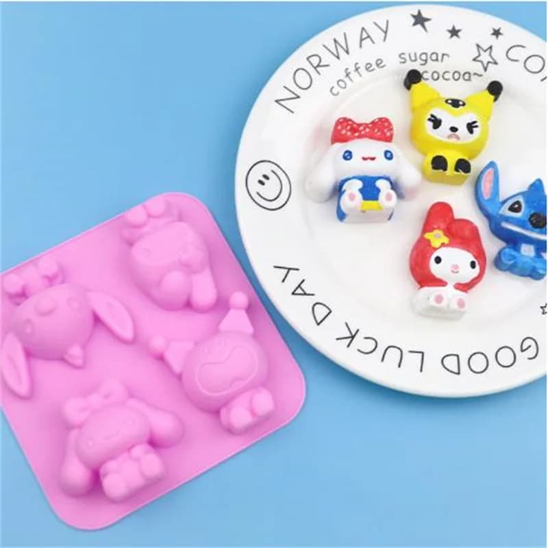 Stampo in silicone per uso alimentare My Melody Cinnamoroll Summer Fai da te Torta al cioccolato ghiacciato Strumento di fissaggio a forma di cottura Resistente al calore