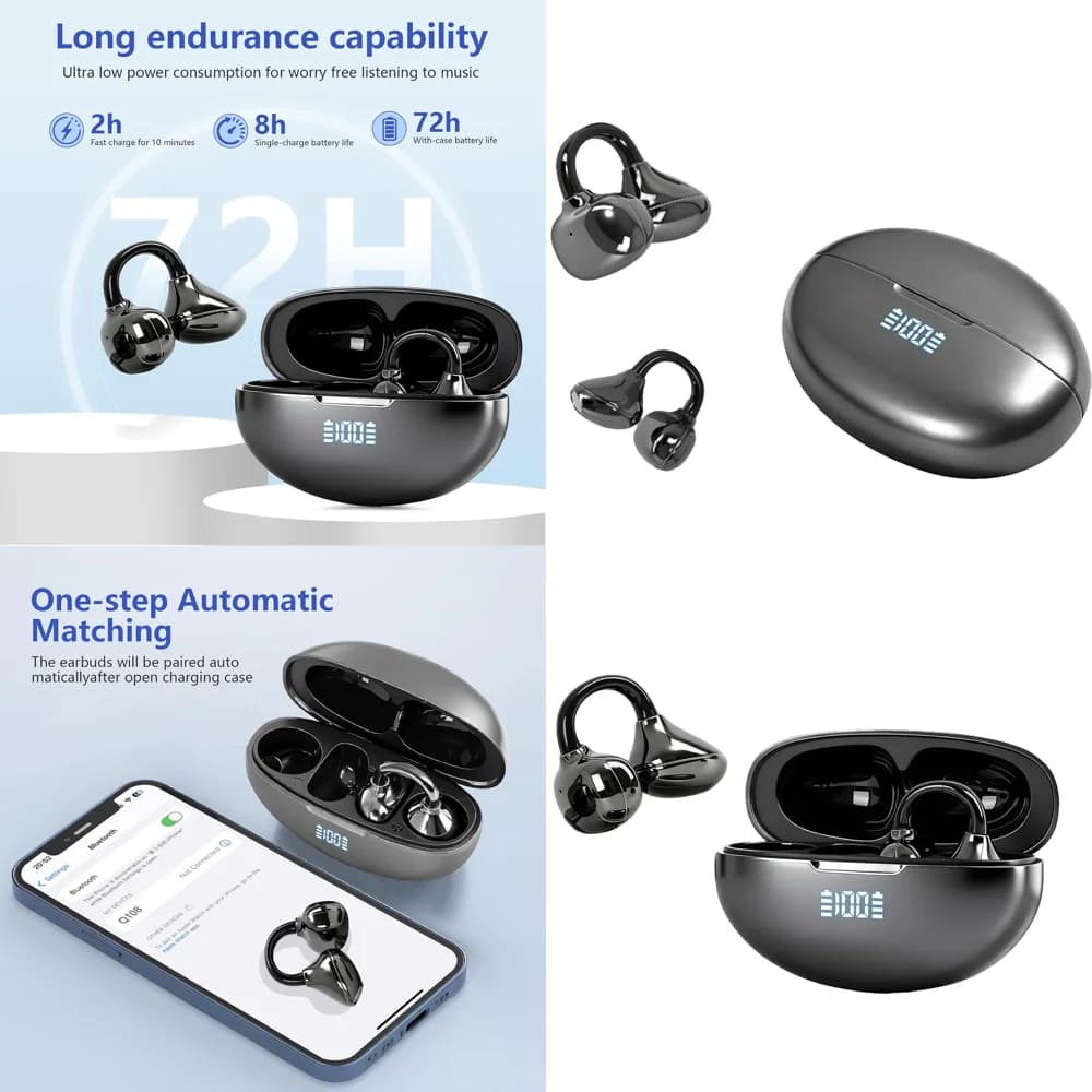 Clear Calls Earbuds for Travel BT 5.4 Wireless Earphone with LED Display Long-Battery Life Headphones High Quality Headset New