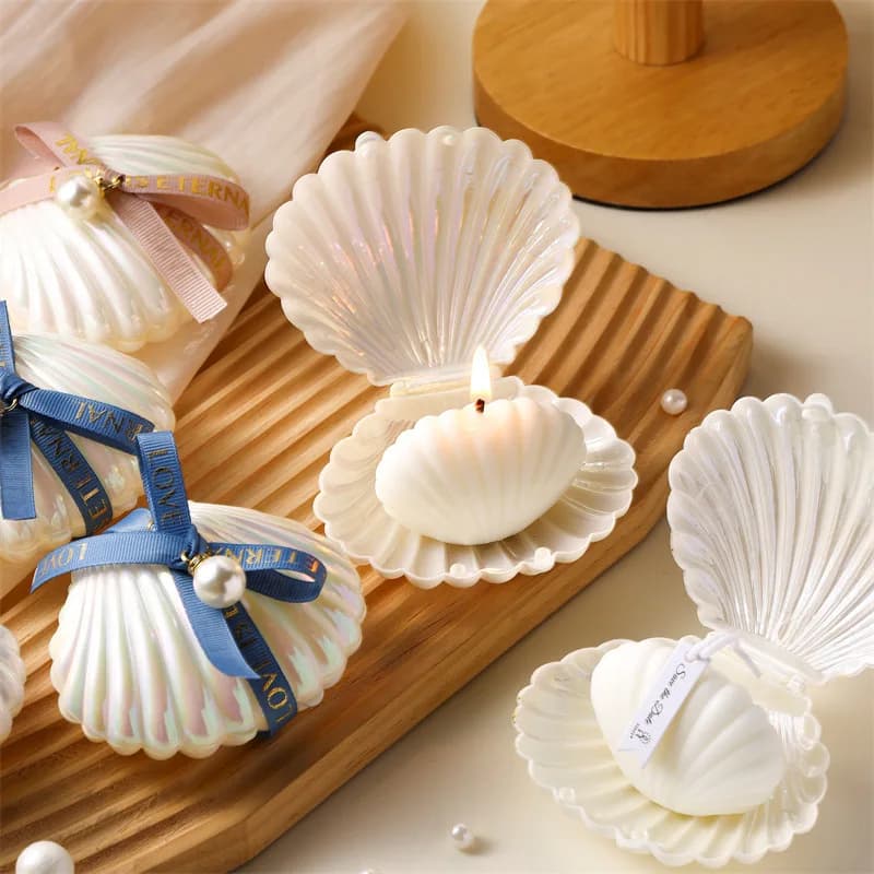 Shell Scented Shell Scented Pearls Set Candle For Guests Gift Holiday Decorations for Home Velas Conchas De Mar