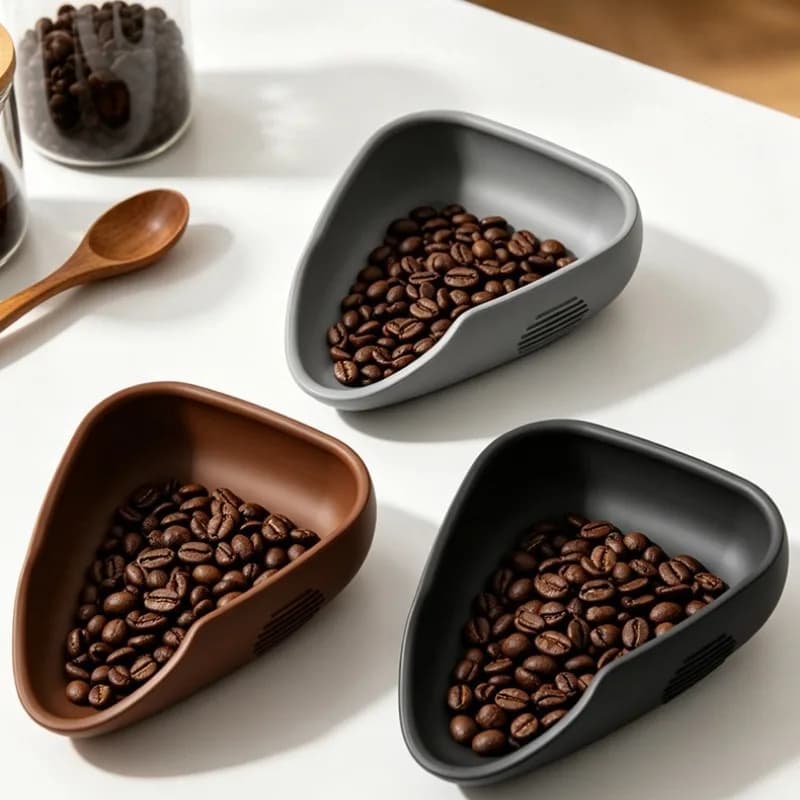 Coffee Bean Dosing Tray, Silicone Coffee Bean Weighing Dish for Espresso, Small Scoop Plate for Home Barista, Coffee Accessory
