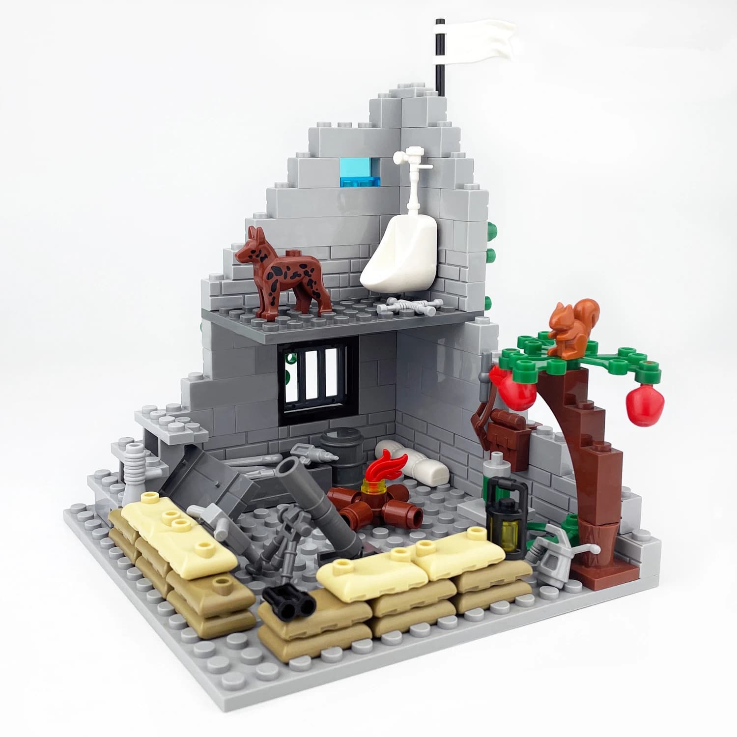 Guerra mondiale 2 WW2 Esercito Soldati Militari Berlino Strada Battaglia Ruine Scena MOC Assemblare Building Blocks Mattoni Giocattoli Per Bambini
