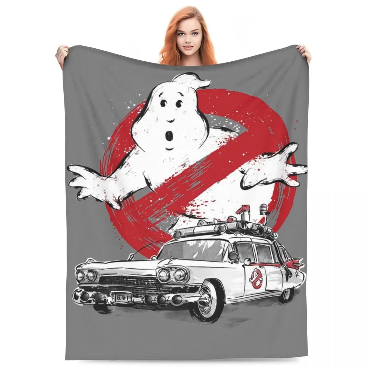Coperta decorativa Relax Ghostbuster Sumi E, morbida in flanella, per auto