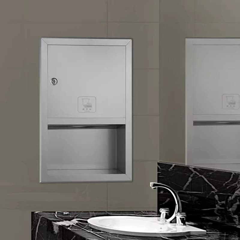 ‌ Porta fazzoletti da bagno a parete, dispenser di carta in acciaio inossidabile 304, organizer per WC da incasso, scatola multifunzionale montata a parete