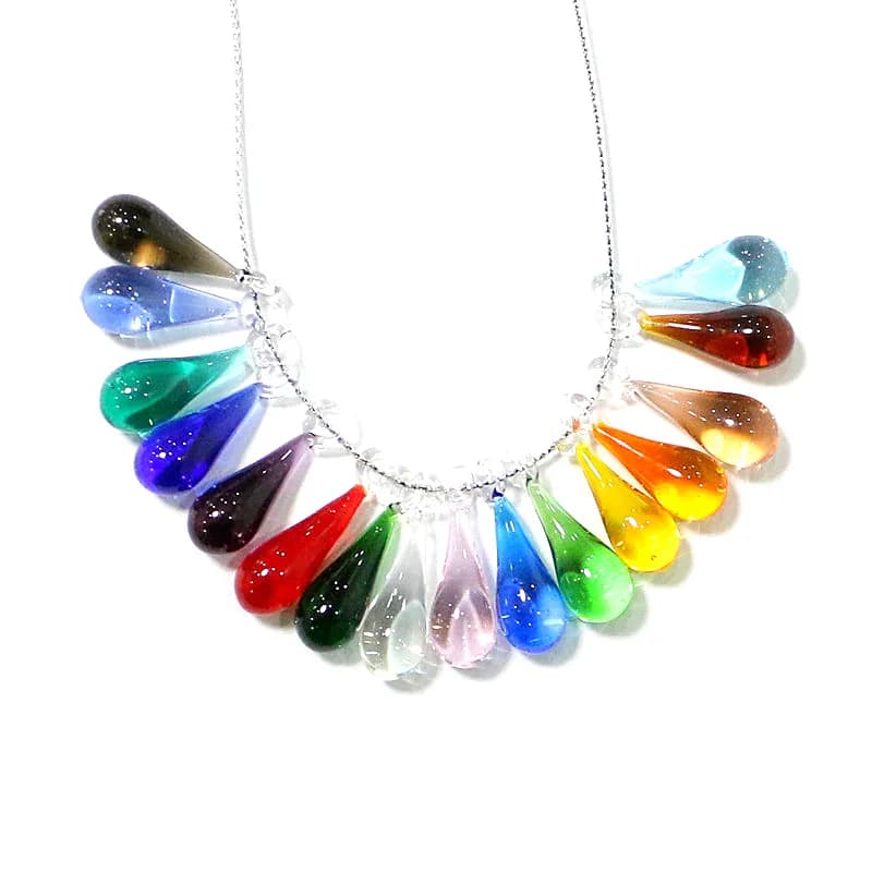6 pezzi colorati adorabili Mini fatti a mano goccia d'acqua ciondolo in vetro moda fai da te gioielli da donna collana orecchini che fanno accessori