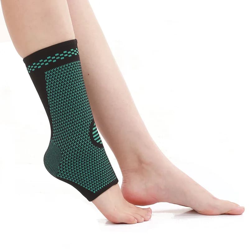 Supporto per caviglia e ginocchio in maglia traspirante con compressione, per basket, badminton ed escursioni in tutte le stagioni