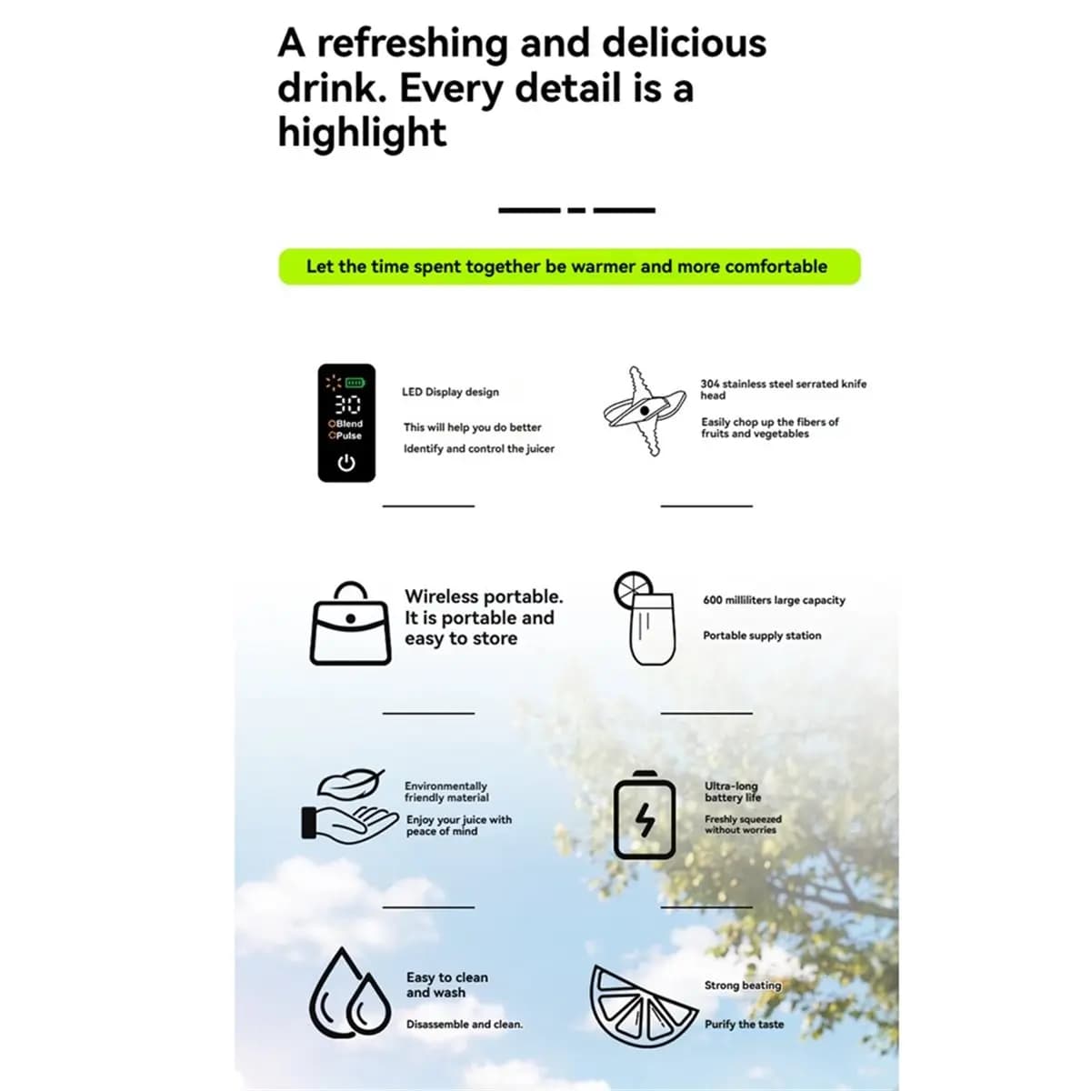 update. Upgrade 600 ML Portable Smoothie Blender Rechargeable Personal Blende Contains Both Automatic and Pulse Functions