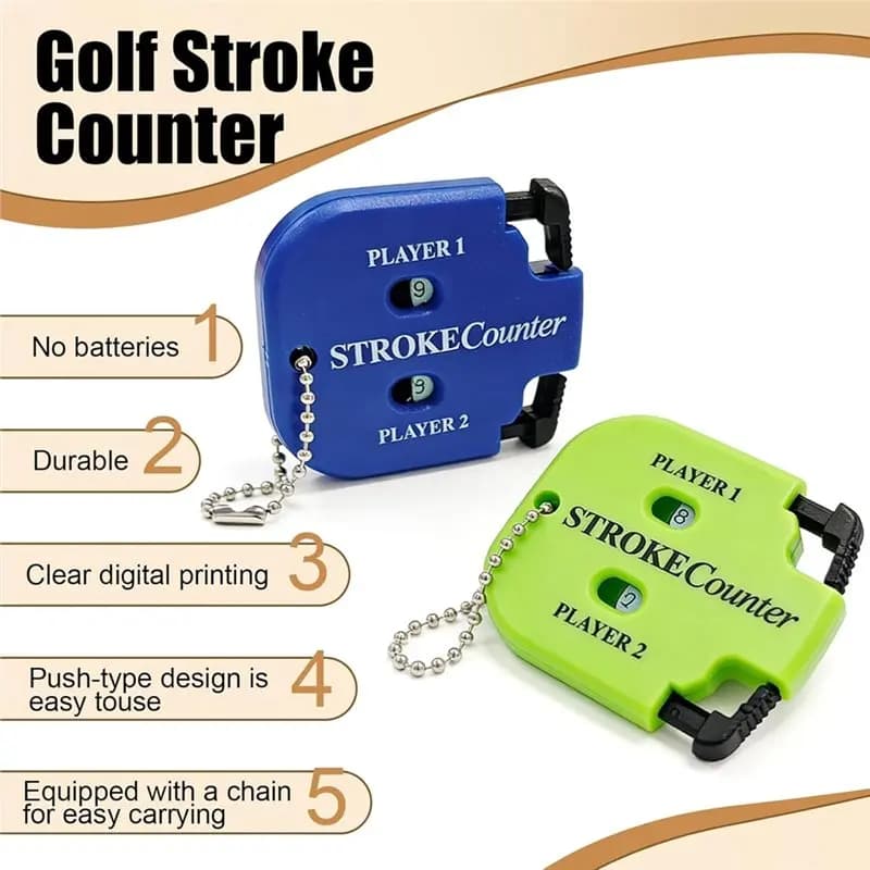 【GRANDE SCONTO】Contatori di colpi da golf mini, 6 pezzi, contatori di colpi da golf con quadrante di ripristino e portachiavi in 6 colori