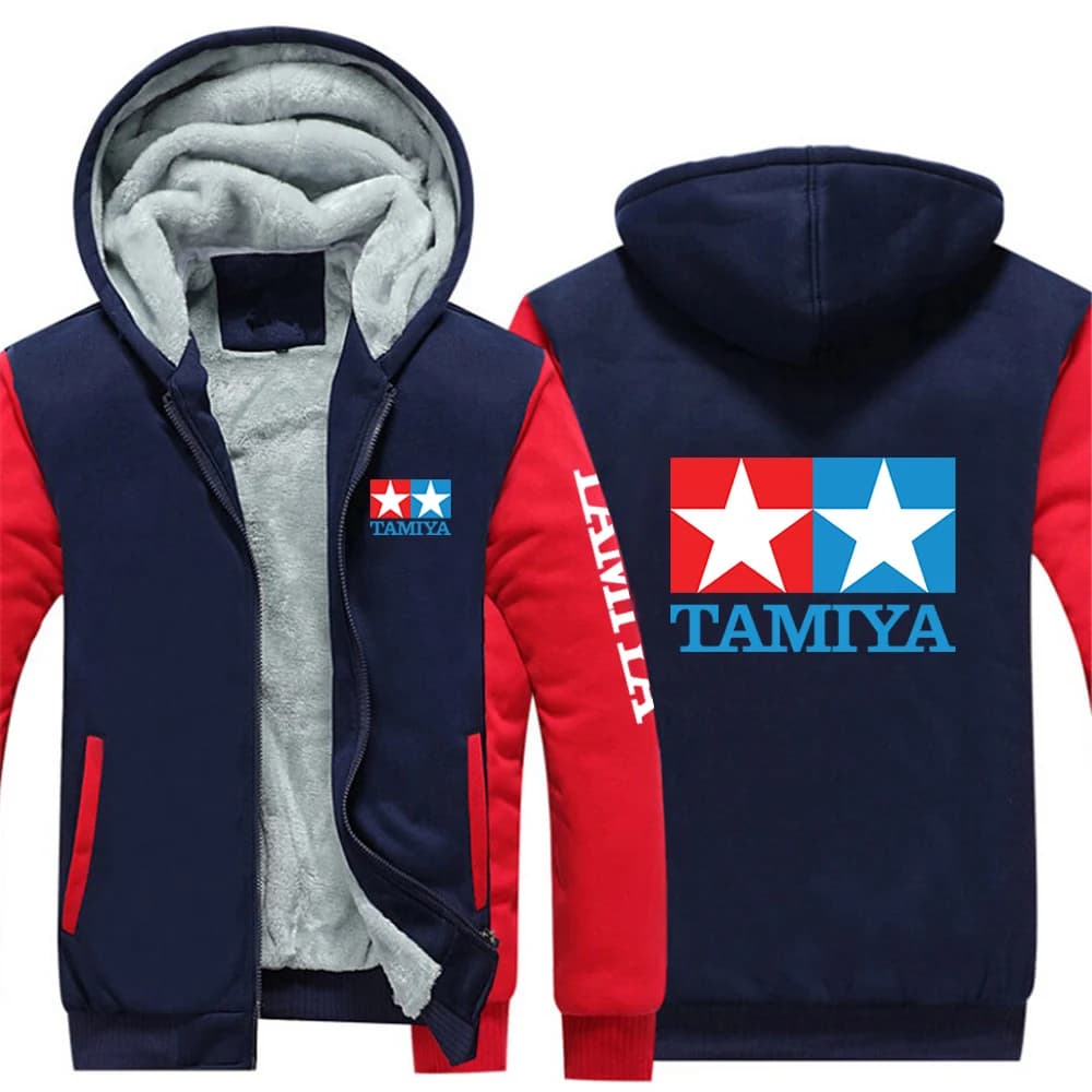 2025 Hot and comfortable fleece coat Autumn and Winter sweatshirts with zipper thickened by man Taniya Logo Print Jacket with cold-proof hood