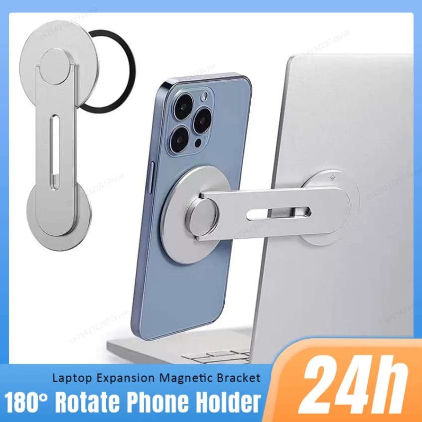 Staffa di espansione per laptop autoadesiva 180 ° Supporto magnetico per telefono con rotazione per supporto cellulare Magsafe iPhone 16 15 14 13 12 Pro Max
