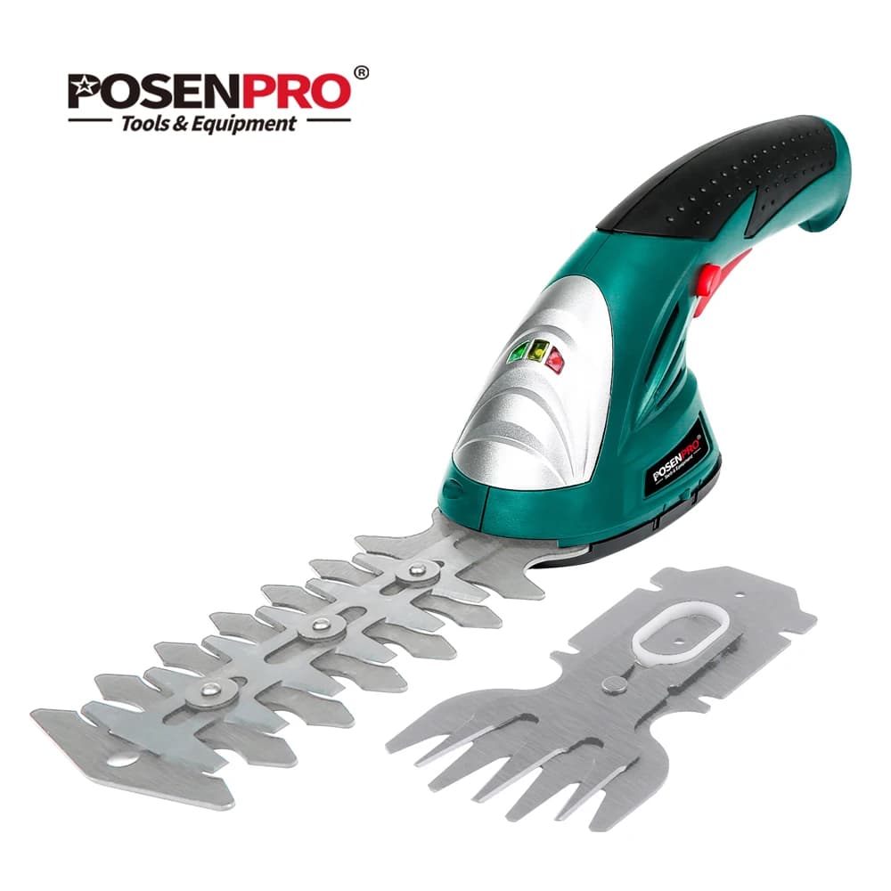 POSENPRO 7.2V 2in1 Hydraulic Shears and Harnesses Wireless, Hedge Trimmer, Li-ion 1.5Ah Battery, Garden Tool with 2 Different Blades