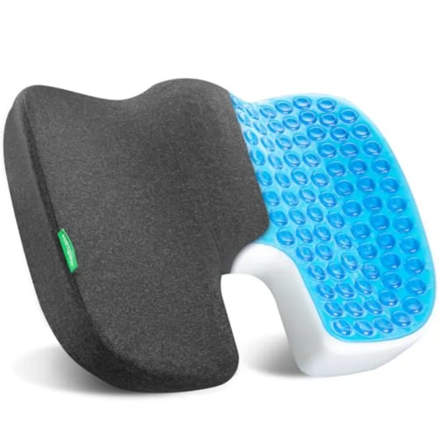 Cuscino in Gel per Sedia a Rotelle GC 100B per Supporto Coccige, Sciatica, Schiena e Fianchi in Blu, Cuscino Ergonomico per Sedia da Ufficio per Anziani