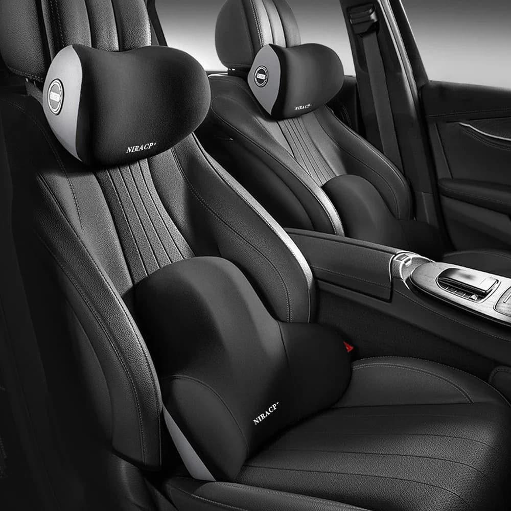 Car Seat Headrest Breathable Car Seat Bearing for Car Neck Backrest Pillow Support for Car Seat Cover for Car Seat in Travel Memory Foam