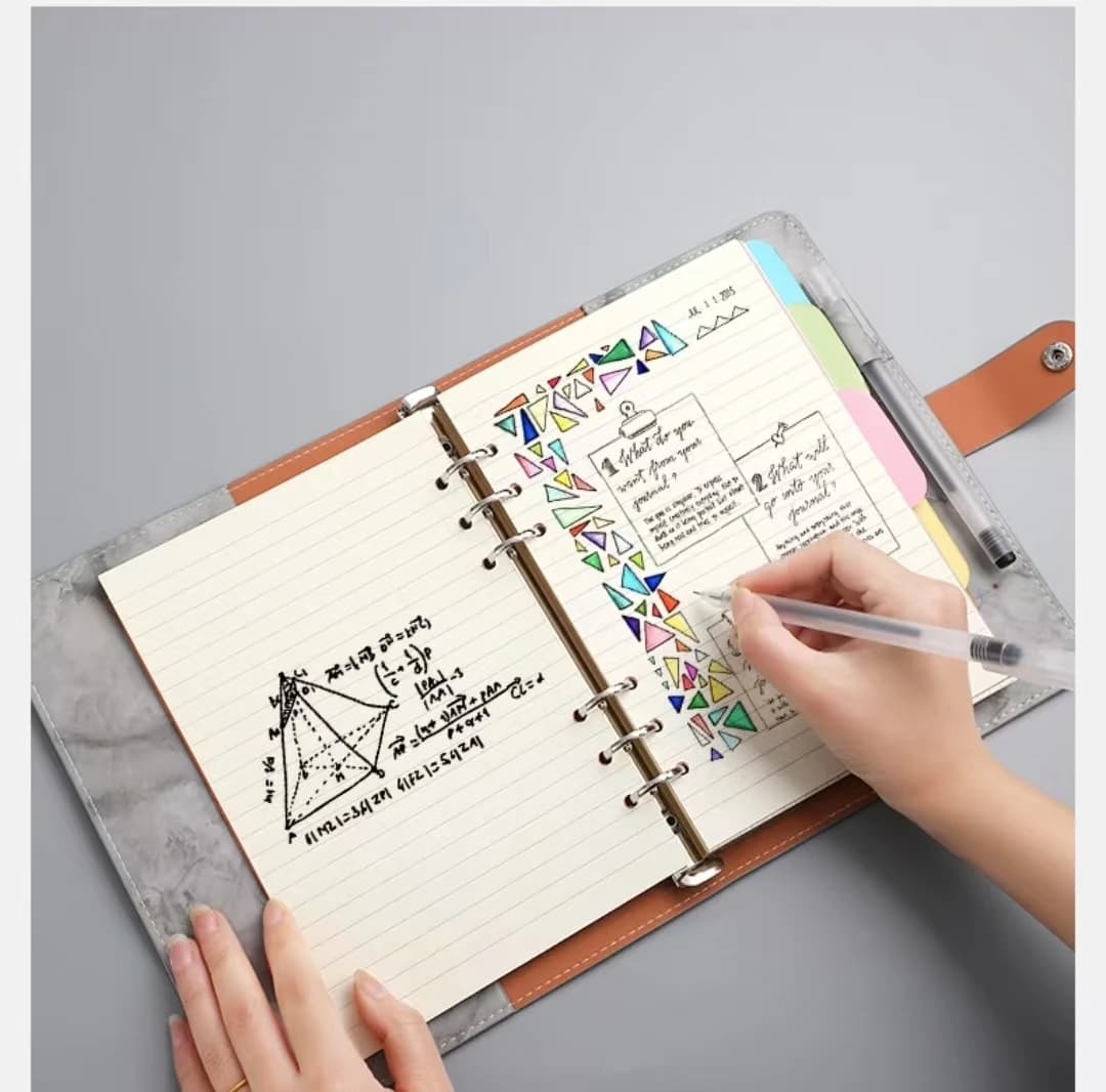 Nuovo raccoglitore per notebook in pelle PU A5, copertina ricaricabile con 6 anelli rotondi per carta di riempimento A5, raccoglitore per agenda personale per notebook