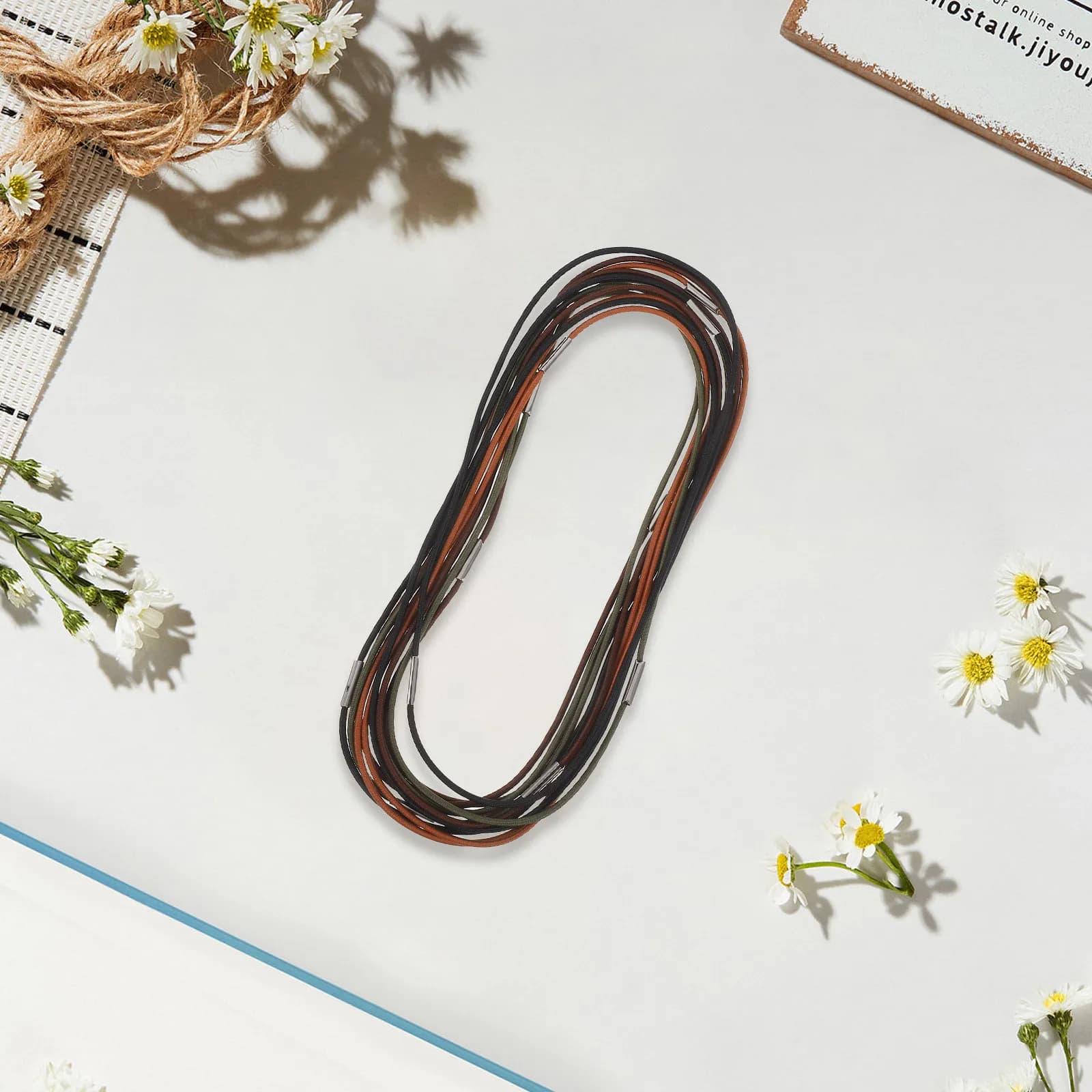 12Pcs Elastic Journal Band Nylon Rope Closure Strap for Notebook Planner Diary Secure Fit Binding Cord Office School