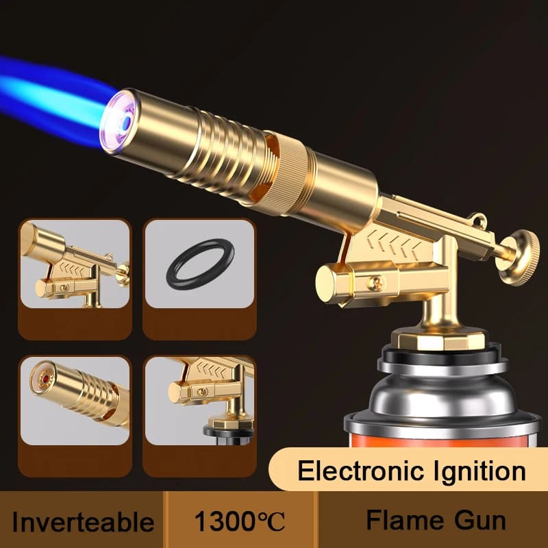 Portable Copper Welding Gas Flashlight Butane Burner Outdoor Camping BBQ Lanciafiamme Welding Equipment Kitchen light