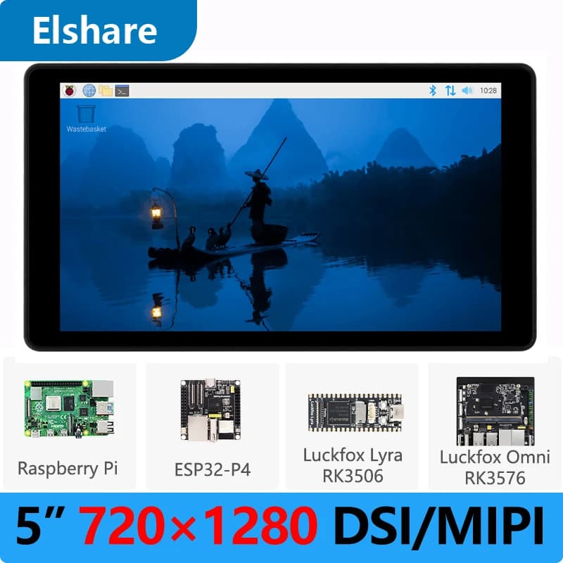 Display LCD Touchscreen MIPI DSI da 5 pollici 720x1280 per Raspberry Pi, compatibile con Luckfox Lyra RK3506/ESP32-P4/Luckfox Omni3576