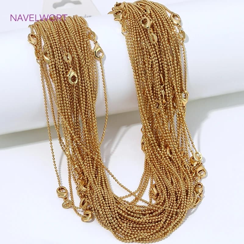 1PCS 18K Gold Plated Metal Thin Chain with Lobster Clasp,Trendy Necklace For Women,DIY Necklace Jewelry Making Findings