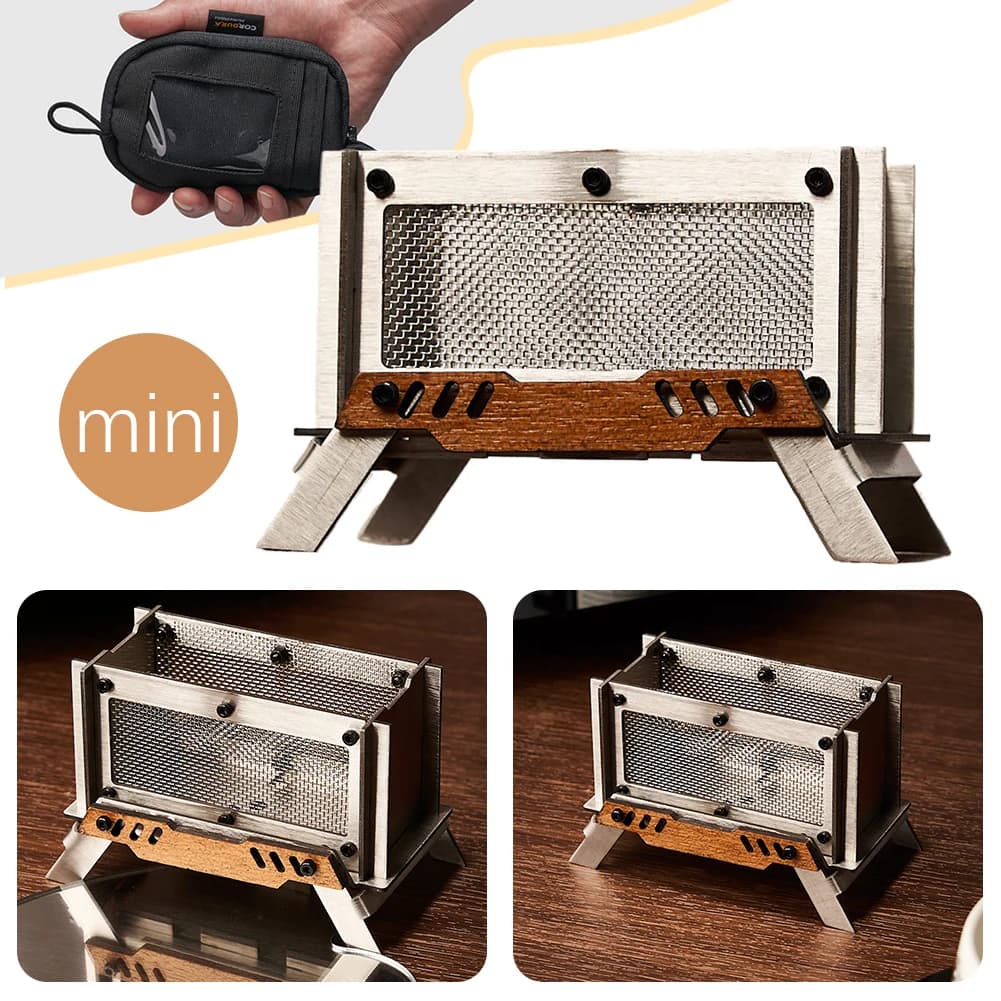 Outdoor Portable Folding Charcoal Stove Stainless Steel Fire Heater Incense burners Detachable Burning Wood Stove Home Ornaments