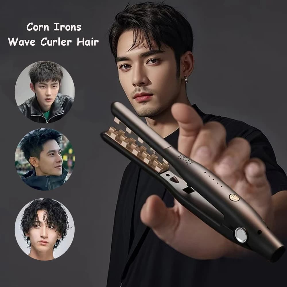 Iron curling hair for waves, professional tool for hair styling, volumizing curling, hair curling plate, crimping machine.