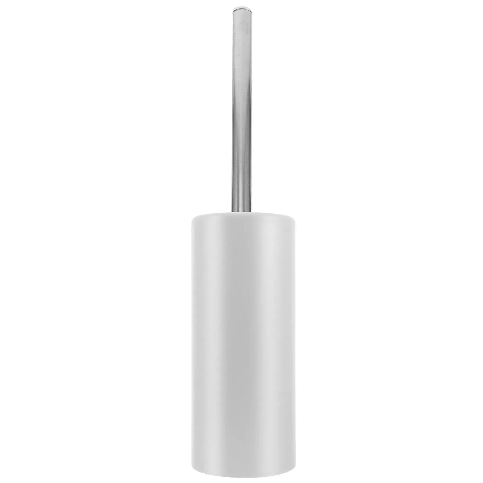 Stainless Steel Toilet Brush with Long Handle Wide Base Holder Round Bristles Deep Cleaning Bathroom Scrubber