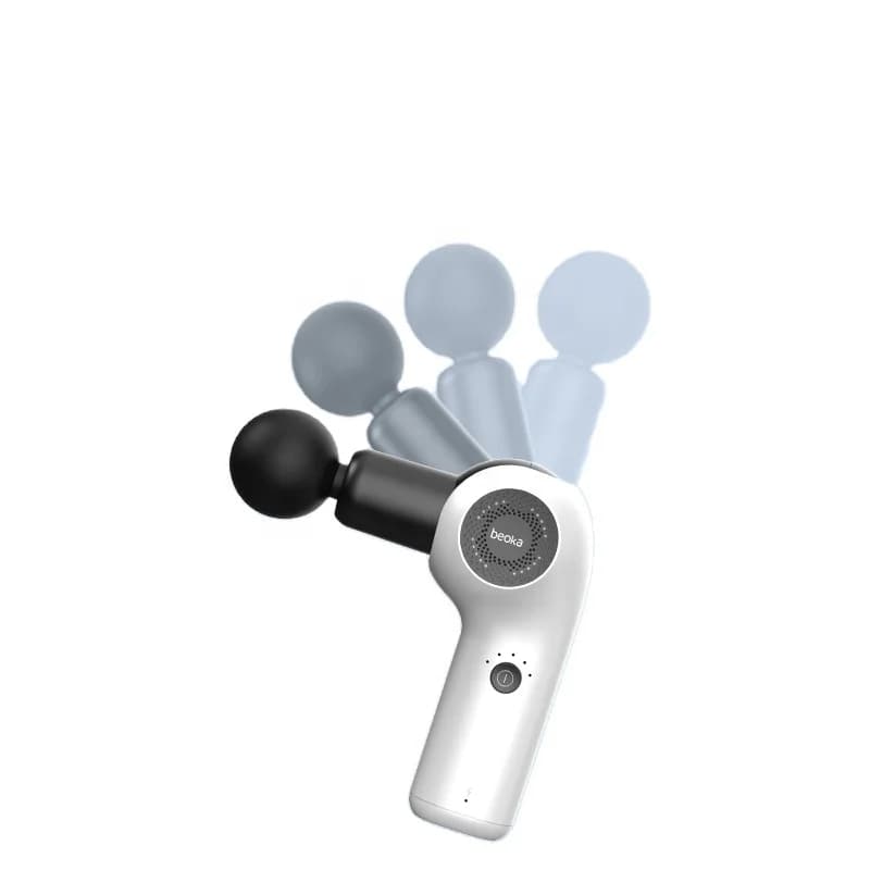 BeokaS Mini Massage Gun 4 Heads Strike Vibration Body and Face Muscles Manual Application Swivel Stripper Vibration