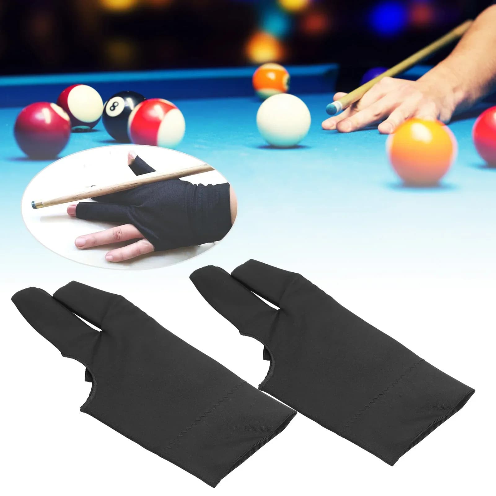 4 pezzi unisex biliardo stecca da biliardo guanto piscina mano sinistra destra aperta guanti a tre dita