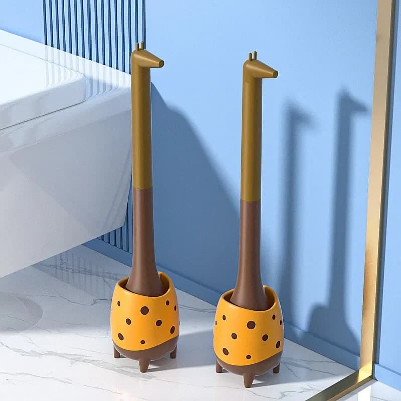 Creativo Giraffa Dinosauro Scopino per WC Bagno di casa Strumenti per la pulizia della toilette Cartone animato Simpatico dinosauro partigato Scopino per WC Decor