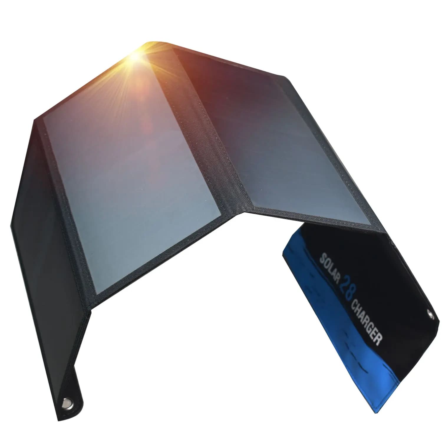 Caricatore solare portatile da 28 W Pannello solare pieghevole USB a 2 porte (5 V/4,8 A totale) per ricaricare dispositivi USB -iPhone Android GoPro