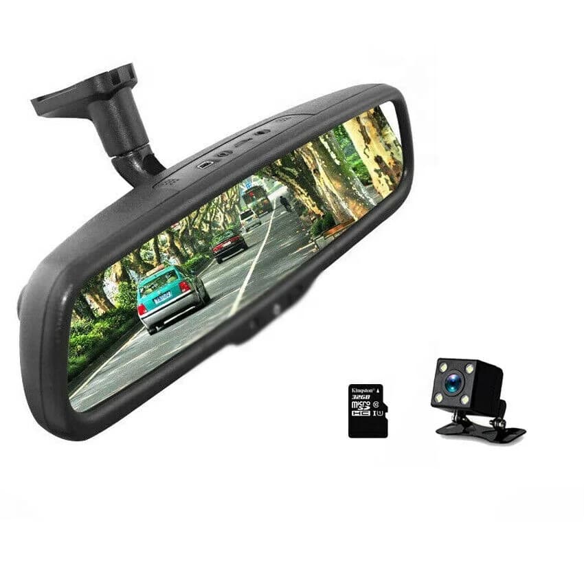 Fornitura in fabbrica Dashcam da 5 pollici Doppia lente 4K DVR Monitor per specchietto retrovisore per auto Registrazione in loop con Dashcam di tracciamento BSD e AI