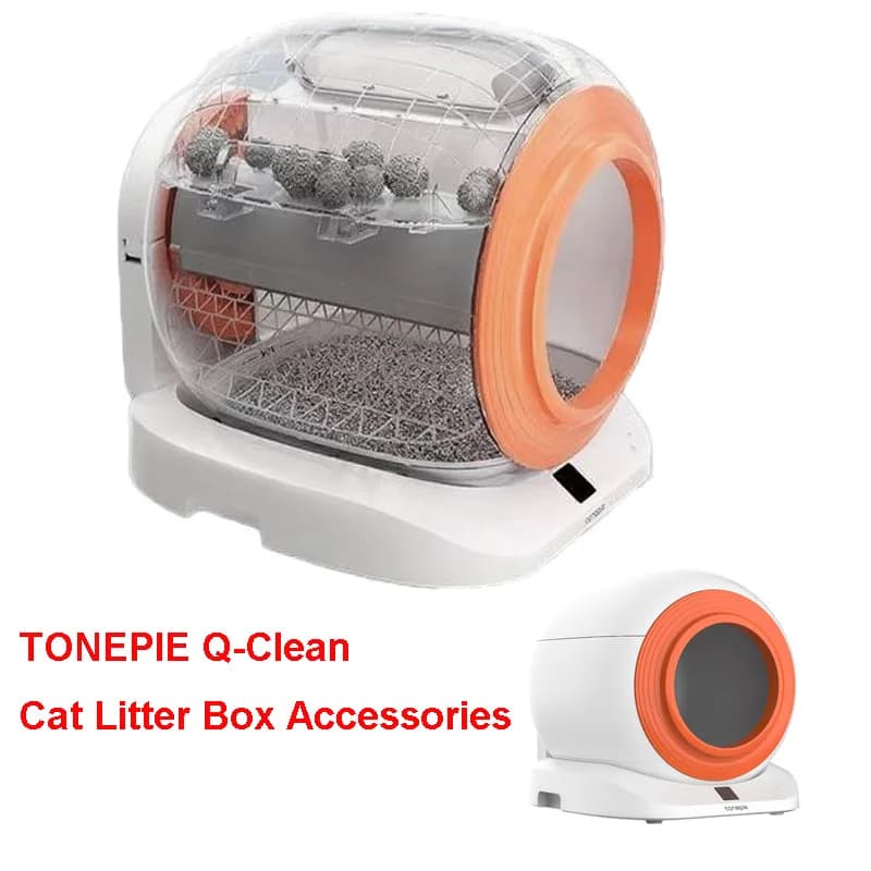 Accessori per lettiera per gatti TONEPIE Q-Clean, schermo a rete filtrante, tre cuscinetti per movimento centrale di prevenzione per la sostituzione della toilette degli animali domestici
