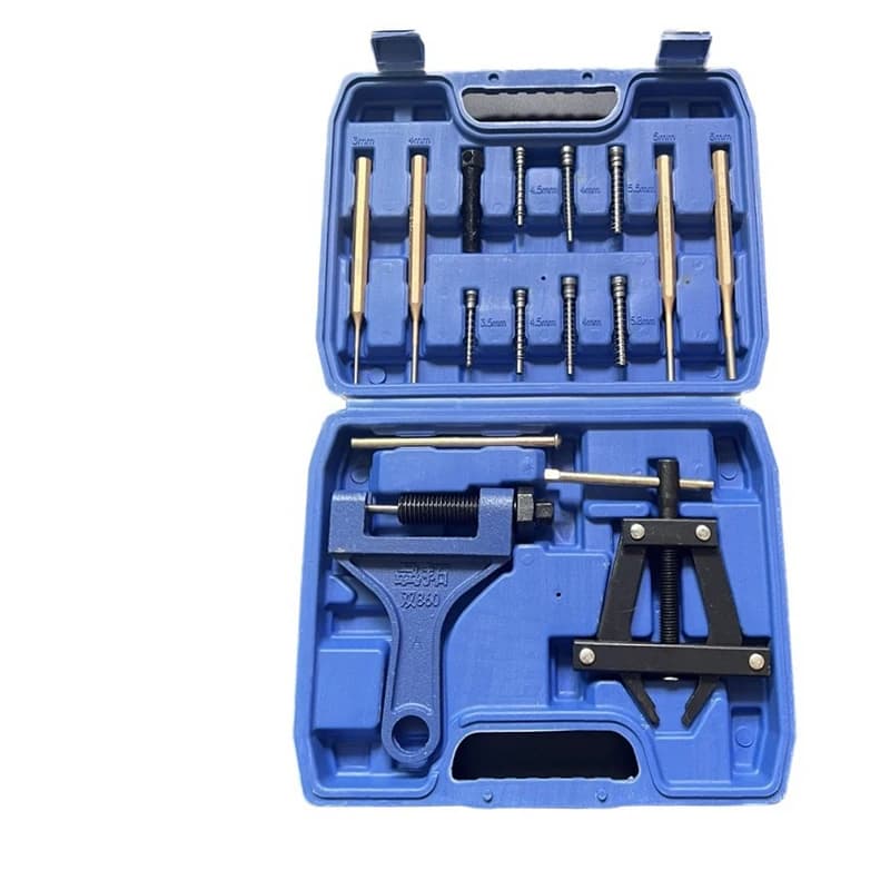 Kit di rimozione della catena del motociclo taglierina della catena del tenditore Set di strumenti di rimozione dello smontaggio speciale strumenti di riparazione del motociclo portatile