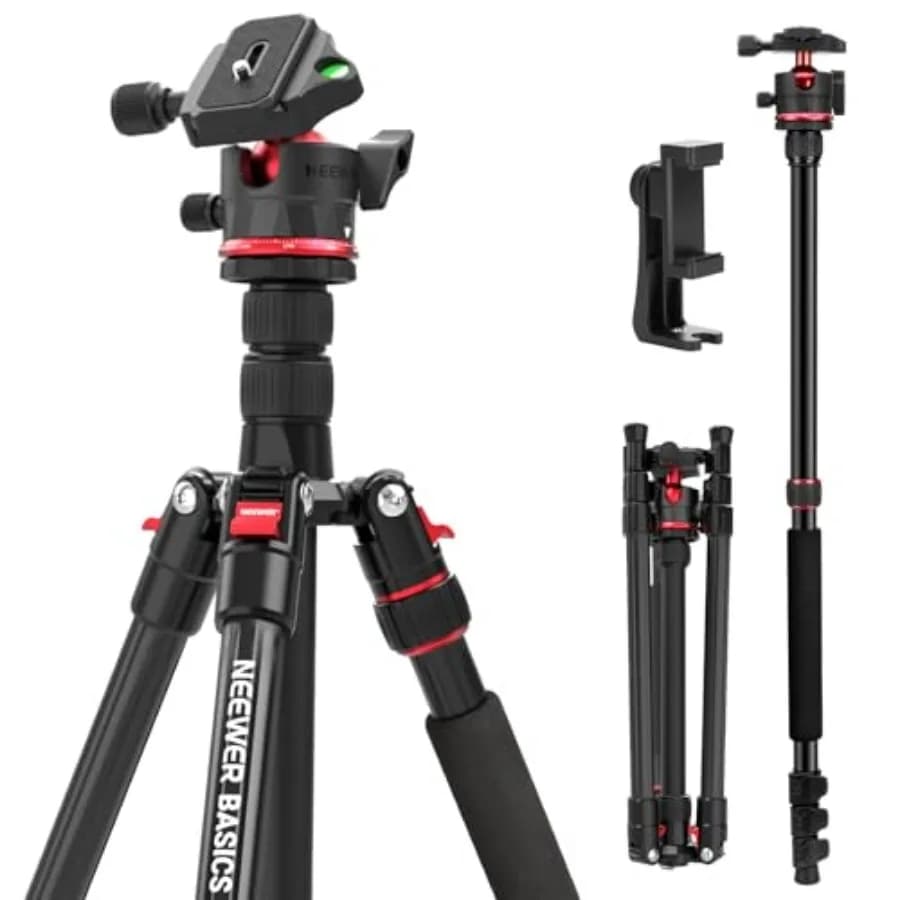 Treppiede da Viaggio Basics 72"/ 182 cm per Fotocamera, Supporto Compatto e Leggero per Registrazione Video, Testa a Sfera Tipo Arca, C