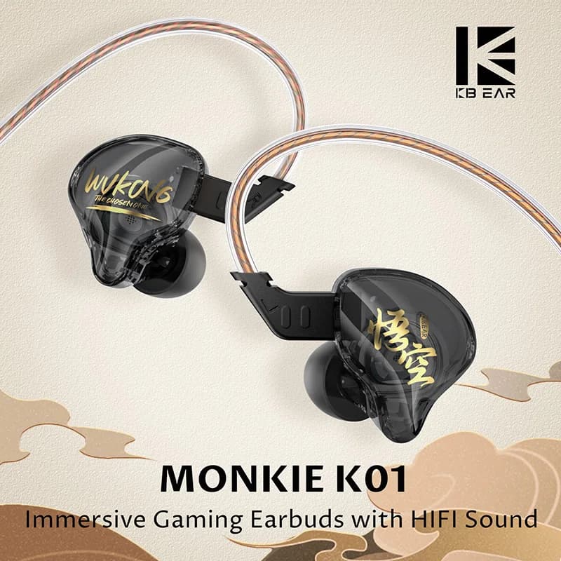 KBEAR MONKIE K01 wukong HIFI Sound in ear Auricolari Auricolari da gioco immersivi cablati
