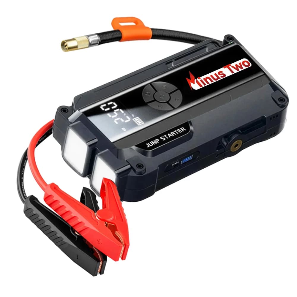 Avviatore d'Emergenza Portatile per Auto con Pompa d'Aria, Power Bank e Illuminazione LED, Booster di Emergenza per Automobili