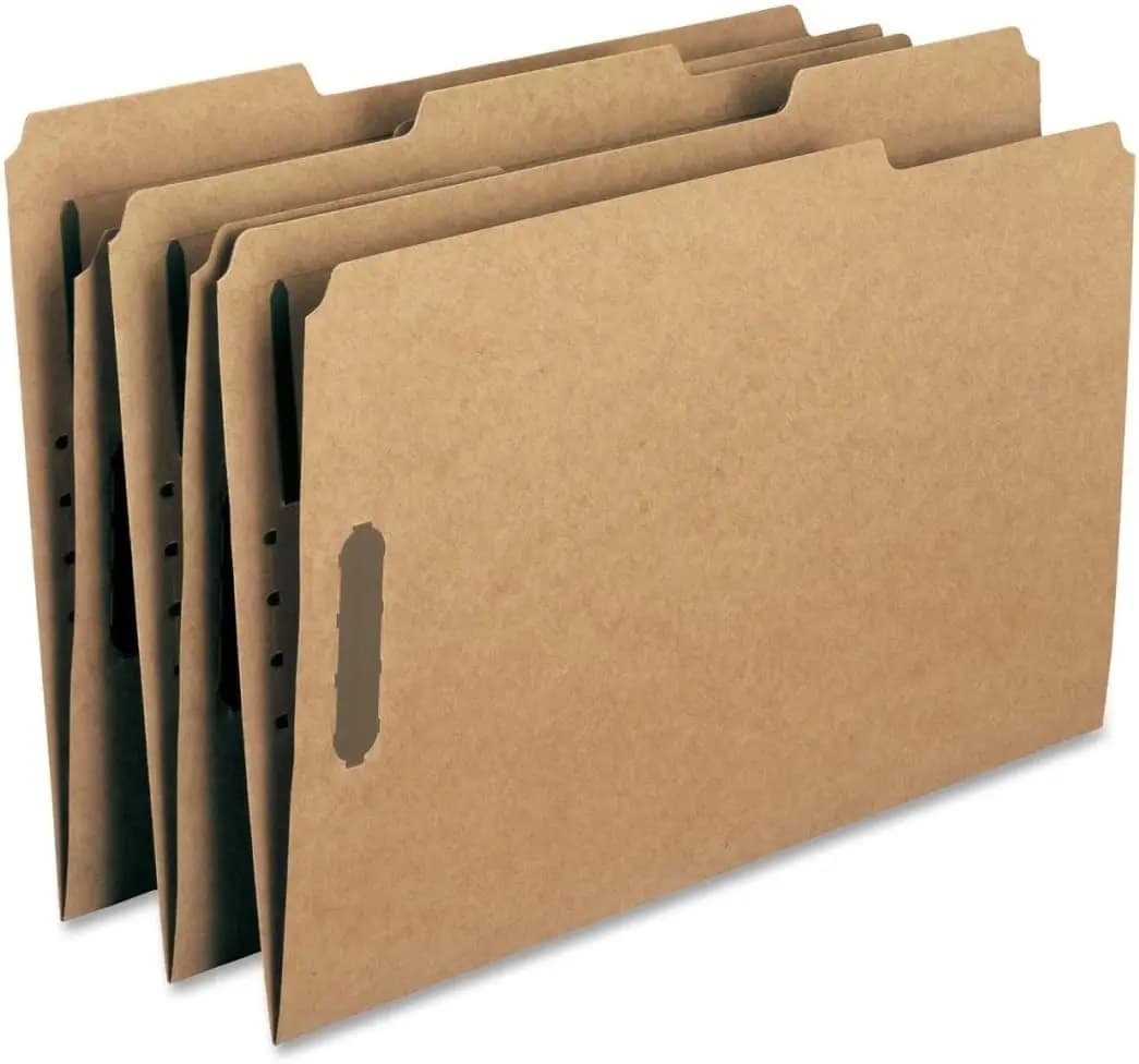 Cartelle di file con chiusura di dimensioni giuridiche, 2 elementi di fissaggio, linguetta rinforzata, carta kraft, 50 per scatola per l'organizzazione dei documenti