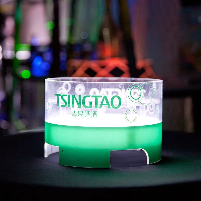 Bar KTV secchiello per vino freddo con birra luminosa in acrilico, cesto per birra in plastica, portabottiglie per vino, secchiello per il ghiaccio luminoso a LED