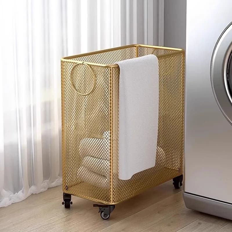 Simple wrought-iron storage basket removable for the house, storage basket for dirty clothes, yoga mat holders