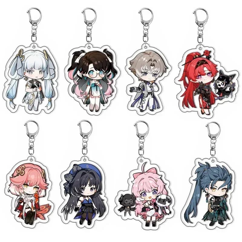 Portachiavi in acrilico Wuthering Waves: Personaggi carini del gioco, ZheZhi, Yinlin, Jinhsi, Xiangliyao, Encore, Changli, Jiyan - Ciondolo anime