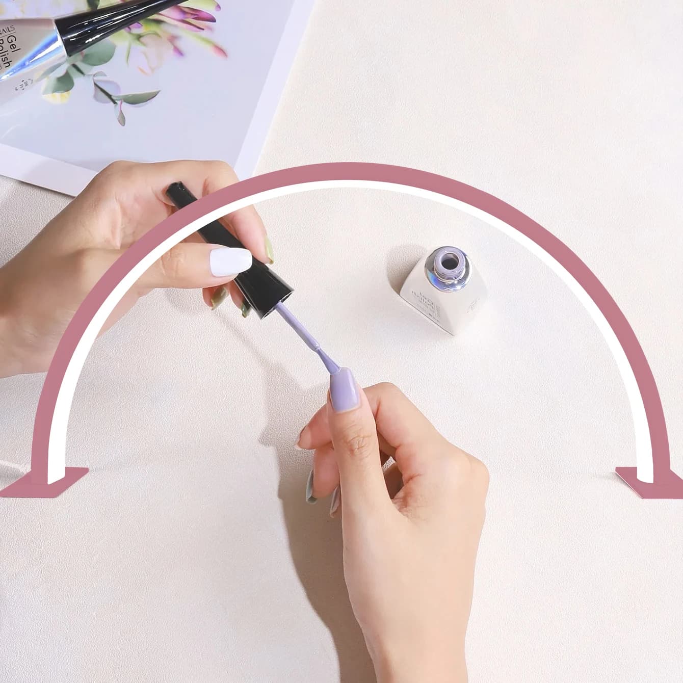 Half moon shaped U nail art home beauty lamp desktop beauty salon nail care simple LED work desk lamp