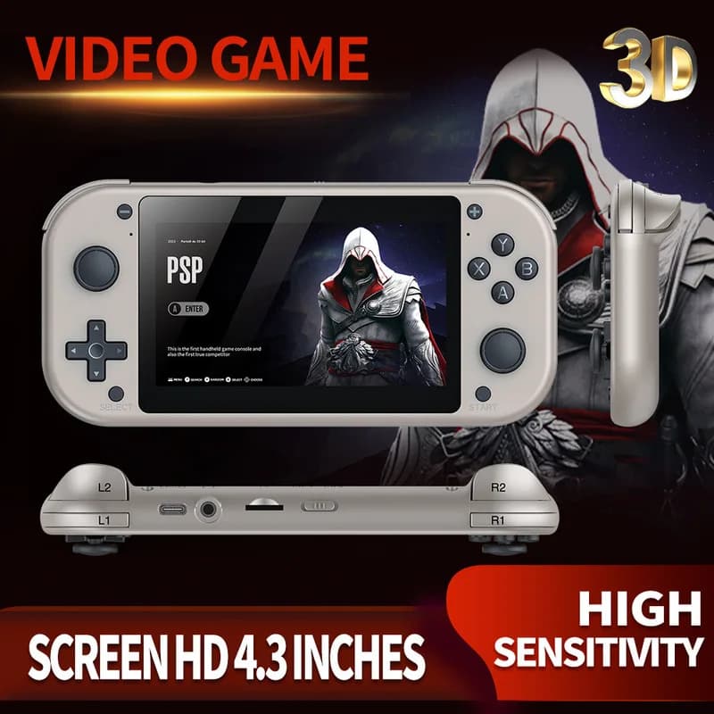 SIGAKI M17 Console di Gioco Portatile Open Source, Schermo HD da 4,3 Pollici, Joystick per Giochi Arcade 3D PSP, Box di Gioco Portatile Pandora