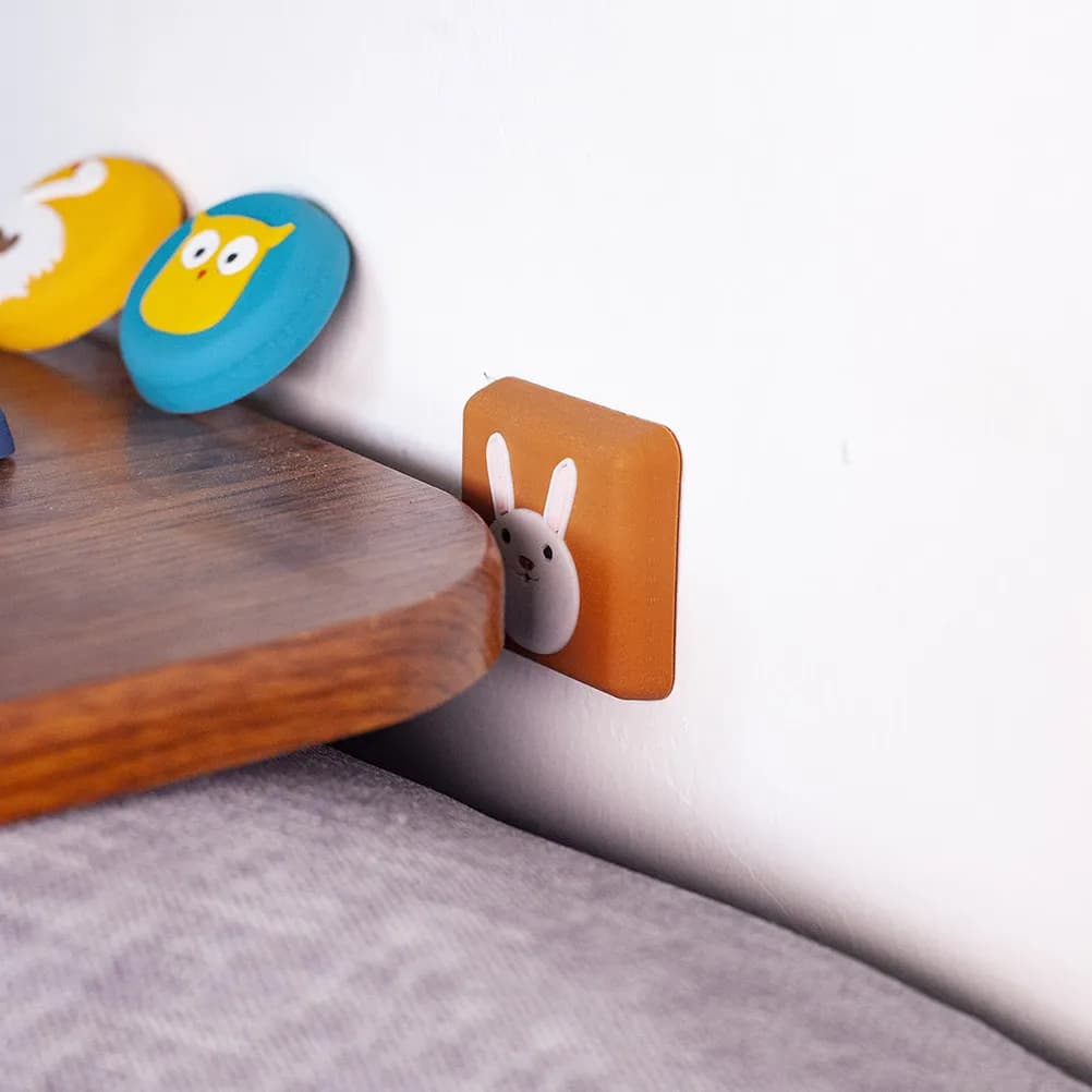 Set di 12 Protezioni in Silicone per Porte, Ammortizzatori Adesivi Morbidi a Forma di Cartone Animato, Cuscinetti Silenziosi per Maniglie e Pareti