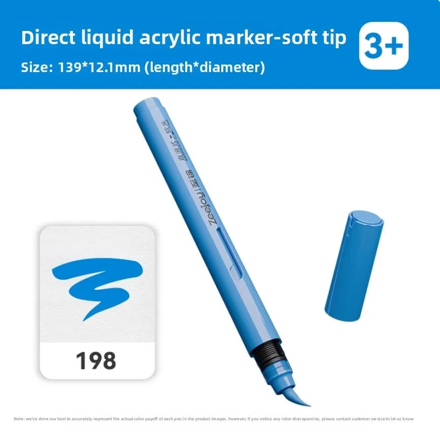 1 PC 84 Colors Direct Liquid Acrylic Marker Zeejoy Soft Brush Paint Handheld for Manga Office School Stationery Supplies
